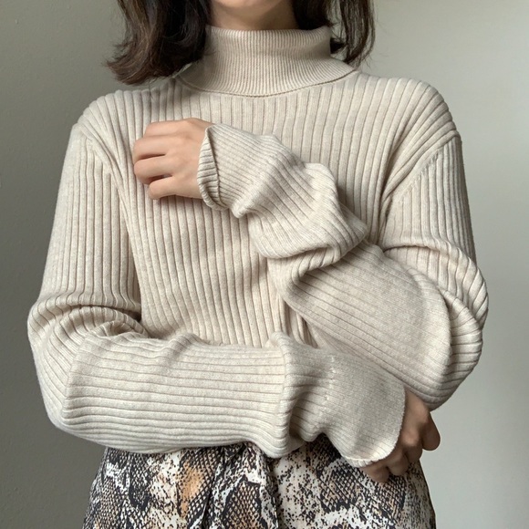 GAP Sweaters - GAP | Oversized Cream Turtleneck Sweater MEDIUM
